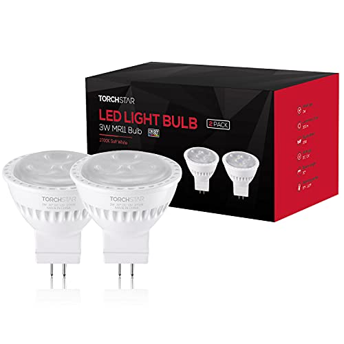 Torchstar Led Mr11 Bulbs, 25W Halogen Equivalent, 3W 2700K Soft White, Non-Dimmable, Outdoor Landscape Lighting Bulb, Gu4 Base Spotlights, Ac/Dc 12V Low Voltage Recessed Track Lights, Pack Of 2 #TOP6