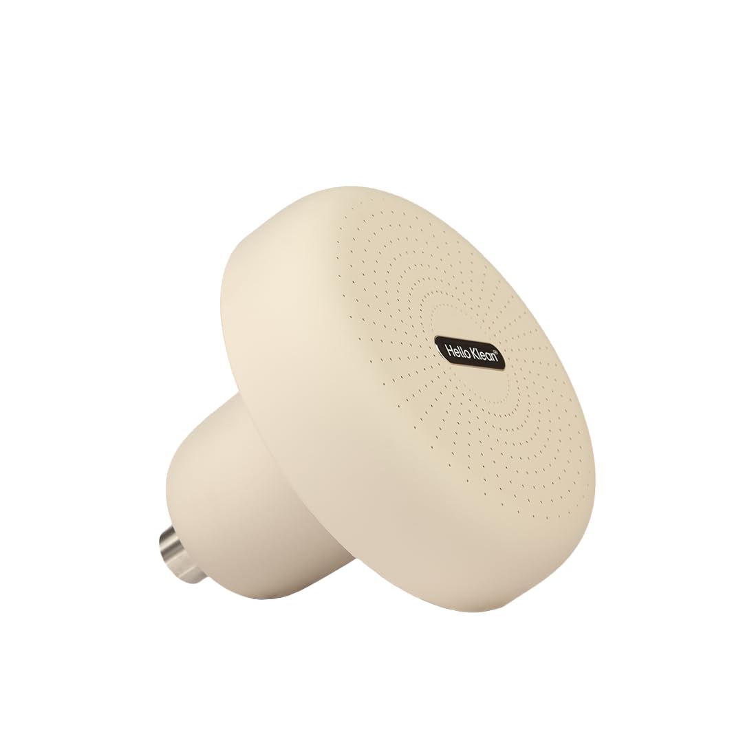 Hello Klean Cabezal de Ducha Tipo Lluvia en Beige | Filtra cloro y metales pesados | Piel y cabello más suaves | Diseño elegante