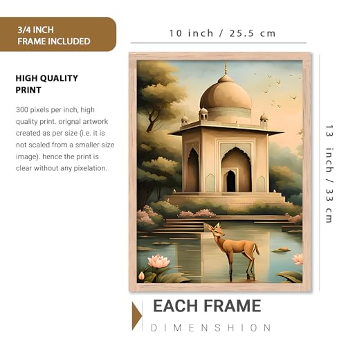 Image of kotart Premium Digital Traditional Art Paintings with Frame for Home Decor - Painting for Wall Decoration - Wall Painting for Living Room | Pack of 6 (10x13, home decor items)