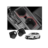 Hellet 2PCS Car Cup Holder Compatible with Honda 2023 2024 2025 2026 2027 Accord (LX EX Sport EX-L Sport-L Touring Hybrid) Accessories Silicone Material OEM Style Inserts Center Console Organizer