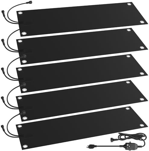 snow melting mats for stairs 5 5 Pcs Heated Snow Melting Mats,10 x 30 in No-Slip Rubber Heated Outdoor Mats,Snow and Ice Melting Mats for Winter Outdoor Stairs,Steps,Doorways,Walkways,Driveway,2 in/h Melting Speed