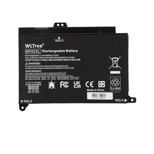 WLTree 7.7V 41Wh BP02XL 849909-850 Batteria per laptop HP Pavilion Notebook PC 15 15-AU000 15-AU010WM 15-AU018WM 15-AU020WM 15-AU062NR 15-AU123CL 15z-AW000 TPN-Q172 849569-421/542 BP02041XL Battery