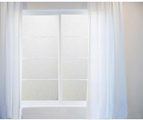 Uderkiny Anti Regard Film Fenêtre,Electrostatique Adhésif Film Occultant,Statique Film vitre Autocollant,Film Vitrage Verre Dépoli Givré Décoratif pour Salle de Bain Maison Cuisine Bureau Cover