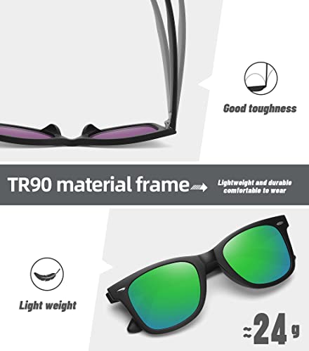Image of MEETSUN Polarized Sunglasses for Women Men Classic Retro Square Frame Driving Sun Glasses UV Protection