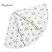 DegGod Plush Christmas Tree Skirts, 36 inches Luxury Snowy White Faux Fur Xmas Tree Base Cover Mat with Gold Snowflakes for Xmas New Year Home Party Decorations (36 inches, Gold)