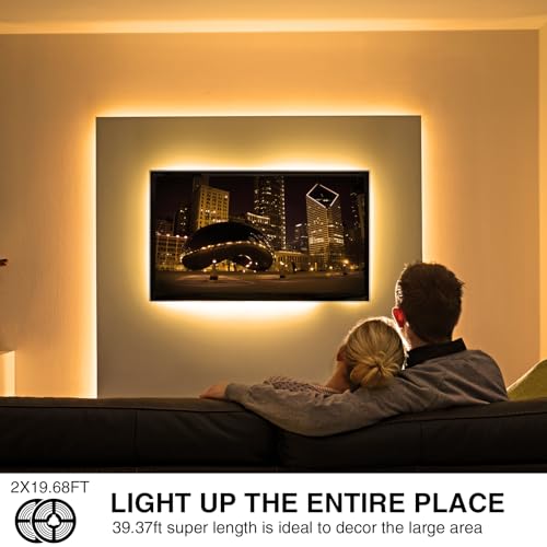 Cinta de LED blanca cálida 12m regulable Onforu miniatura 4