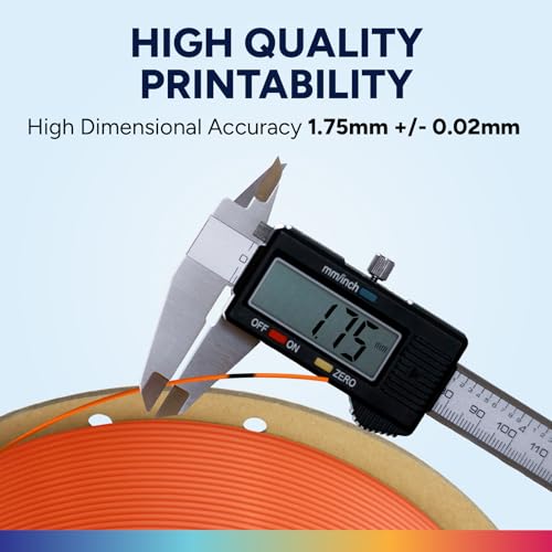 Image of OVERTURE Easy PLA 1.75mm 3D Printer Filament, 1kg PLA Cardboard Spool (2.2lbs), Dimensional Accuracy + /- 0.02mm, Fit Most FDM Printer (Easy Orange)