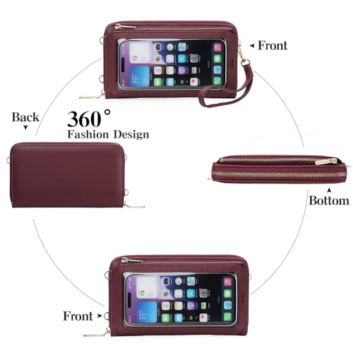 Image of GOIACII Phone Purse Crossbody Bags for Women Small Travel Wallet Touch Screen RFID Blocking