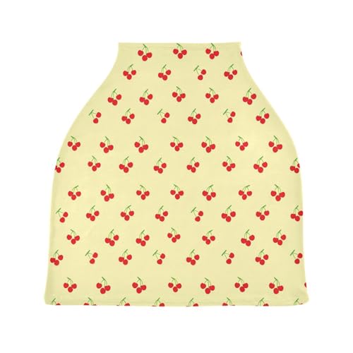Bulletgxll Red Cherries Car Seat Covers for Babies Breathable Nursing Breastfeeding Cover Multi-Use Infant Carseat Canopy and Stroller Cover for Boys Girls