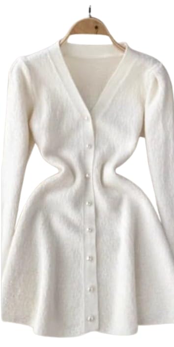 Women's Elegant White Linen Button-Down Blouse, V-Neck, Long Sleeve, Casual Office Wear