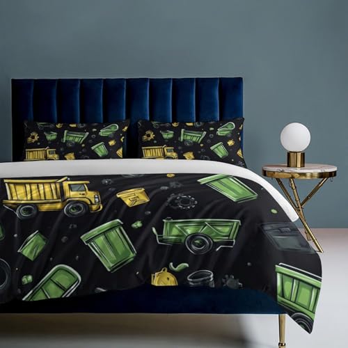 Juego de cama de camión 220x240 cm con funda de almohada para niños 8
