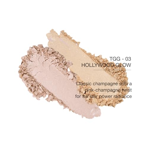 Image of KimChiChic Beauty Thailor Get Glow Highlighter Duo, 2-in-1 Illuminating Powder Palette, Buildable Shimmer for Face & Body, Heart-Shaped Compact with Mirror, Cruelty-Free, Hollywood Glow