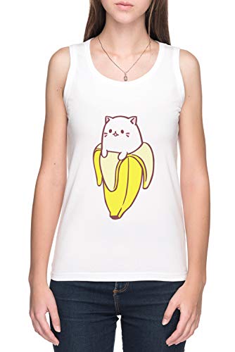 Bananya! De Tirantes Camiseta Mujer Blanco