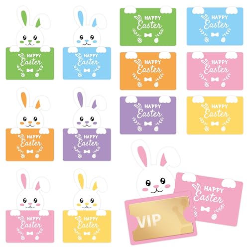 Funda para tarjetas de regalo de conejo de Pascua infantil en lote de 6 sobres decorativos