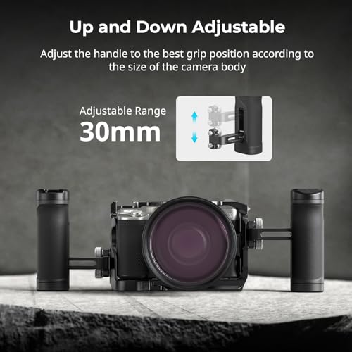 Image of SmallRig Mini Side Handle for 1 /4 inch-20 Threaded Holes, Camera Cage Handle for Left or Right Hand, Up and Down Adjustable, with Built-in Cold Shoe & Threaded Hole - 4755
