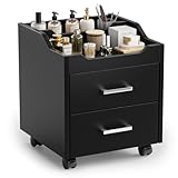 OmySalon Pedicure Cart, Foot Bath Trolley with 2 Storage Drawer, Portable Nail Esthetician Cart for Manicure & Foot Massage, Beauty Spa Supplies with Locking Wheels, Black