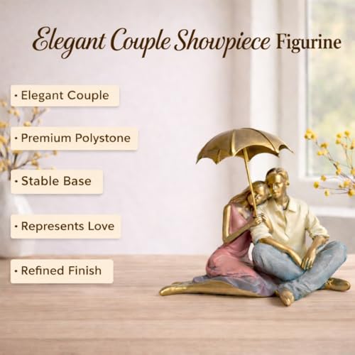 Image of ARMONIA Eternal Romantic Couple Showpiece | European Polystone Love Figurine Home Decor | Best Valentine's Day Gift for Girlfriend, Wife & Couples | Wedding & Gift Item