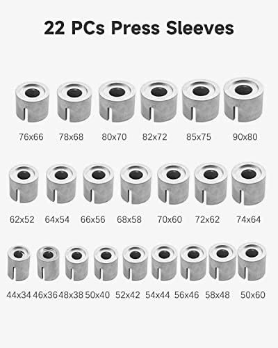 Aczcr 27Pcs Universal Press And Pull Sleeve Kit Bush Bearing Insertion Tool Set Impact Bolt And Nut Set #TOP2