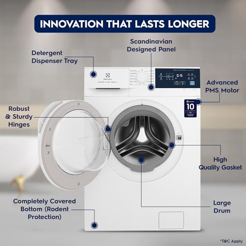 Image of Electrolux 8kg /5kg 5 Star EcoInverter Fully Automatic Front Load Washer Dryer, Scandinavian Design with 40C Vapour Wash for Sustainable Clothing, Wash To Dry, White, UltimateCare 300, EWW8024D3WB