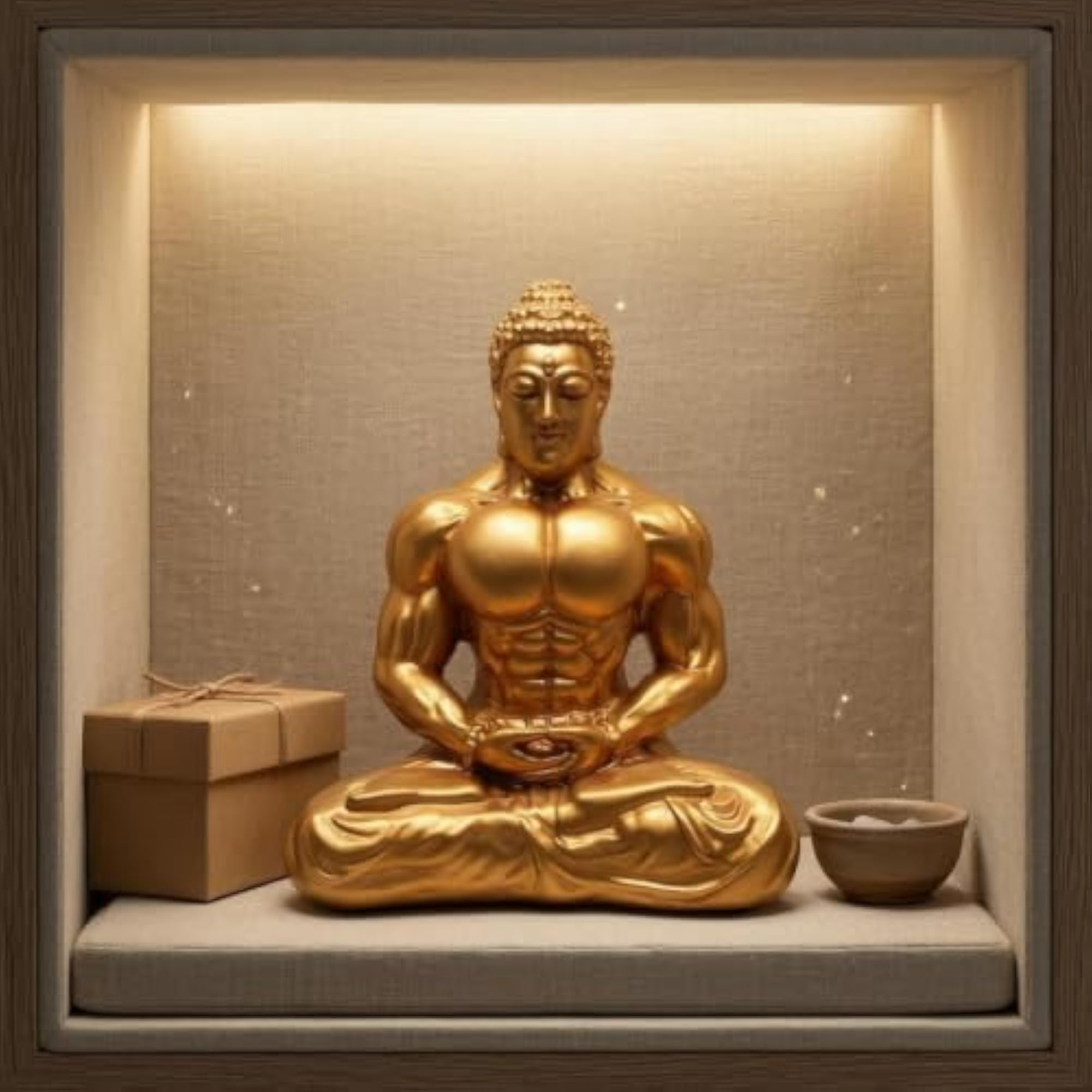 Zen Buddha Statue, Glossy Finish, Meditation Decor