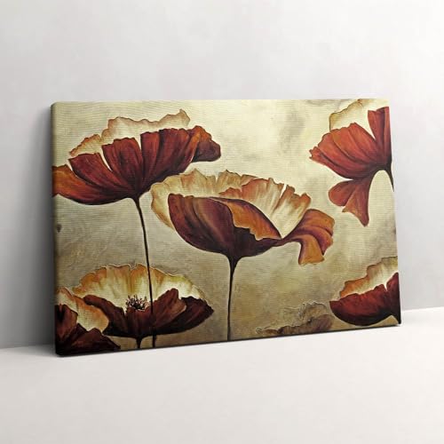 Coquelicots peints en image sur toile 60x40cm Wallfluent poésie florale