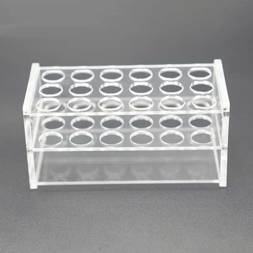1 Pcs Acrylic Test Tube Rack, 18 Holes for 10/15mL Tubes, 17mm Diameter