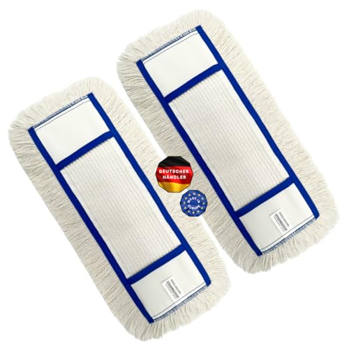 2 Stück Baumwoll Wischbezug 40 cm – Hochwertiger Mopp-Ersatz – Ideal für Holzböden, Laminat, Fliesen UVM. – Waschbar bis 95 °C