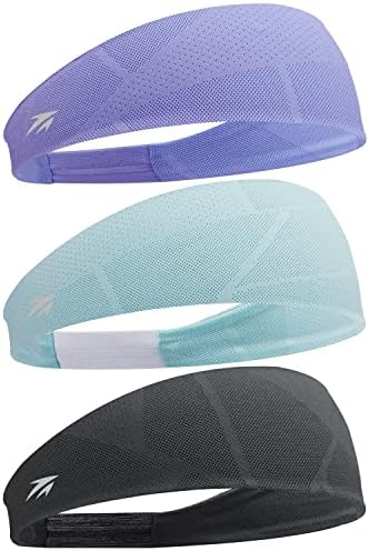 Sports Headbands For Women, 5 Pack Moisture Wicking Non Slip Sweatbands Fashionable Hairbands For Workout Yoga Running Gym