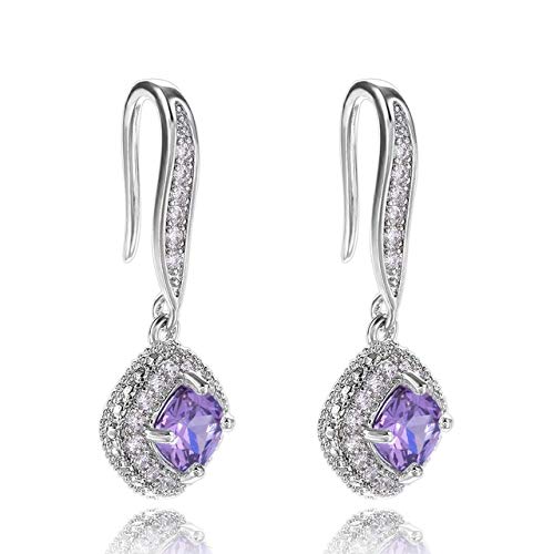 Zircon stone elegant women jewelry silver color drop earrings for bridal