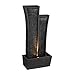 HomeRoots 41" Grey Polyresin Tower Indoor Outdoor Tabletop Fountain