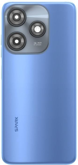 Image of imbi) Compatible with Tecno Spark 10C (KI5K) Back Panel Replacement Battery Door Body Panel with Volume Side Key - Blue