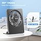 TriPole Schreibtisch Ventilator Batteriebetrieben, 180° Tragbarer Ventilator, 3-Geschwindigkeits USB-Ventilator, Ultradünner Mini-Ventilator für Home Office Reisegeschenke für Frauen Männer, Schwarz