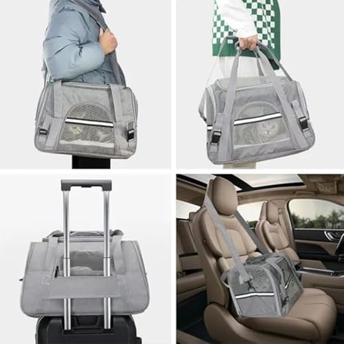 Bolsa de Transporte para Animais de Estimação, Cães e Gatos, com Almofada Removível, Malha Ventilada