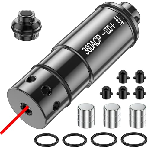 ROTSGNEE 380ACP Laser Training Cartridge Dry Fire Training System for Dry Fire Practice and Shooting Training with 3 Set Batteries and Replaceable Back Cover