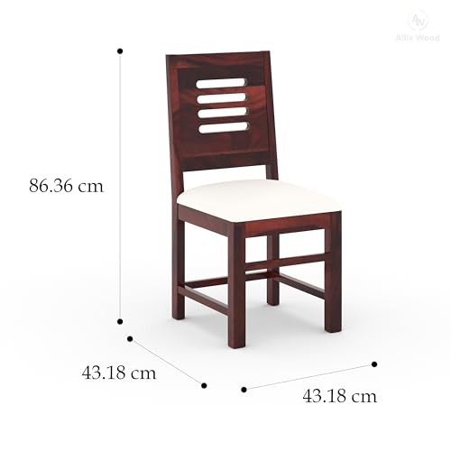 Image of Solid Sheesham Wood Round Dining Table Set 4 Seater | Four Seater Dining Table 4 Seater with 4 Modern Chairs for Living Room | 4 Seater Dining Set for Hotel Restaurant (Walnut, 4 Seater)