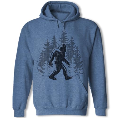 Bigfoot Hoodie - Funny Sasquatch Forest Silhouette Sweatshirt - Yeti Bigfoot Walking in the Trees - Big foot Heavy Blend Sweater - HA1663