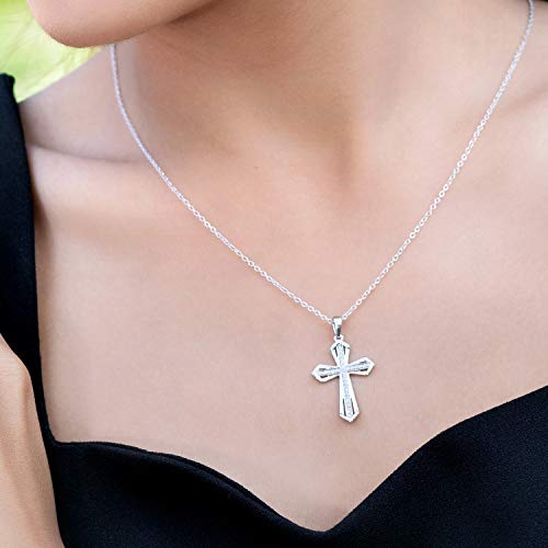 Dazzlingrock Collection 0.15 Cttw 14K Solid Gold Round Diamond Men's Womens Unisex Cross Pendant 1/5 CT4