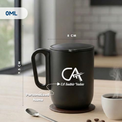 Image of Giftana Personalized 4 in 1 CA Desk Organizer Gift Set (Black) | Employee Welcome Kit, Corporate Gift for Employees