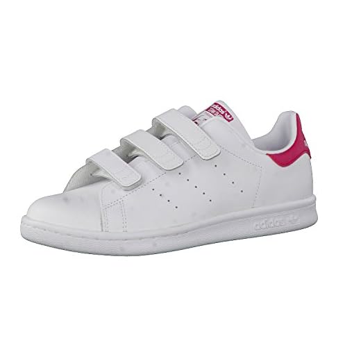 adidas Originals Unisex-Kinder STAN SMITH CF C Low-Top Weiß (FTWR White/Bold Pink), 34 EU