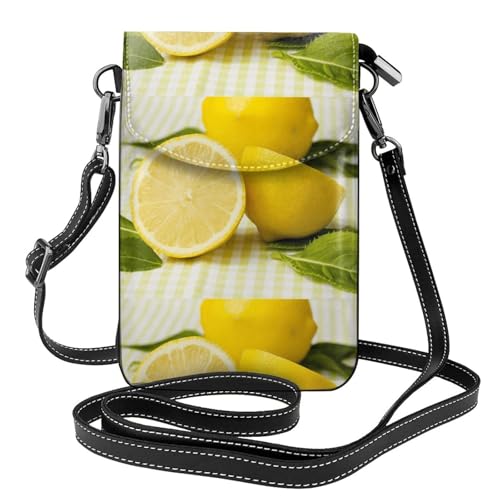 Pochettes pour téléphone portable femmes en cuir PU jaune citron avec porte-cartes