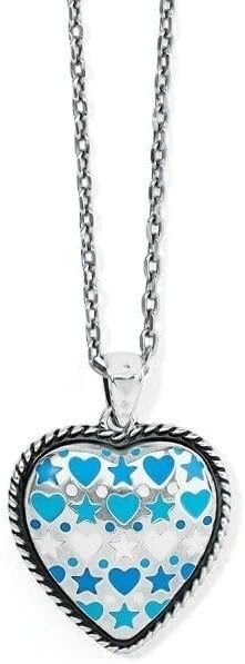 Brighton AMORE SHADES multi Heart Reversible necklace 16-18"