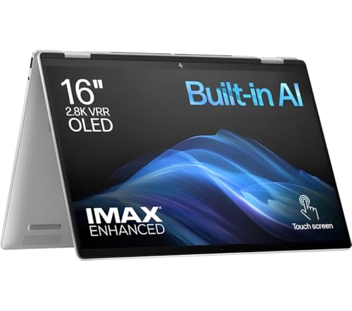 HP Envy x360 16-ac0500na 16" 2-in-1 Laptop | 2.8K 120Hz OLED Touchscreen Display | Intel Core Ultra 7 155U | 16GB LPDDR5 6400MHz RAM | 1TB PCIe Gen 4 NVMe SSD | Windows 11 | Silver