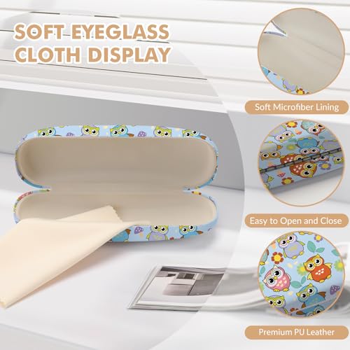 Image of Glasses Case Hard Shell,Portable Protective Eyeglasses Case, Eyeglass Holder Box with Cleaning Cloth, for men women