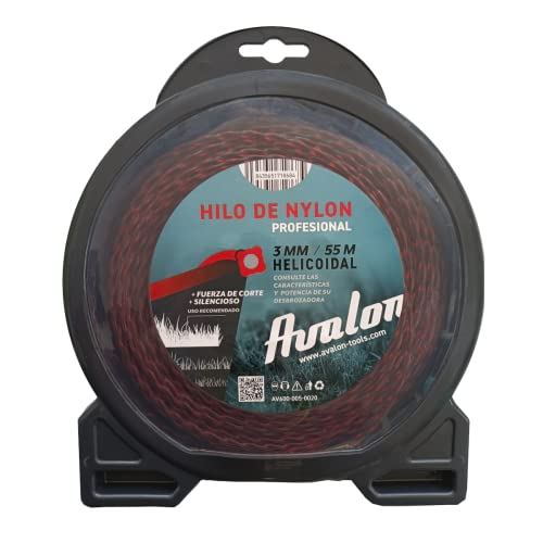 Avalon - Hilo Reforzado de Nylon Universal para Desbrozadora y Cortacesped (3 mm x 55 m) - Hilo Dual Power Reforzado de desbrozadora