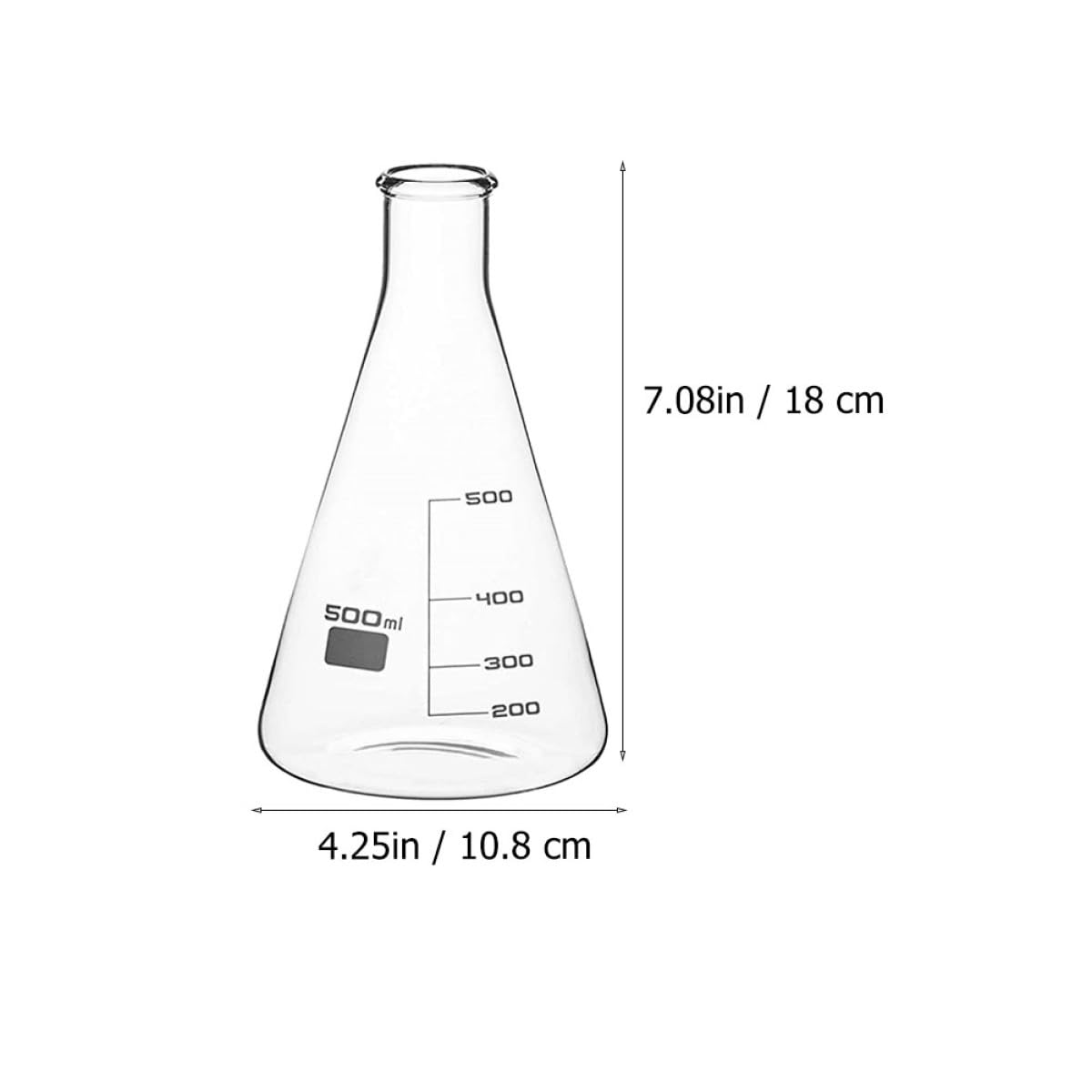 PLAFOPE 3piezas Matraces De Boca Estrecha Matraces Erlenmeyer De Vidrio Para Experimentos Laboratorio