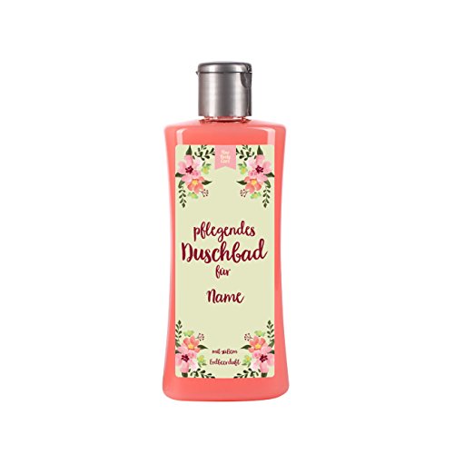 Lustapotheke® Duschbad mit Wunschnamen auf dem Etikett - Erdbeerduft