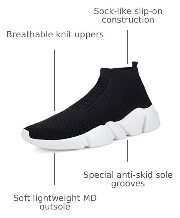 Image of Santiro Mens Walking Shoes Breathable Knit Slip On Sneakers Lightweight Athletic Gym Shoes