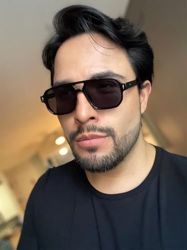 GIFIORE Square Aviator Sunglasses Men Women Fashion Vintage Black Tortoise Plastic Aviators Sun Glasses 70s Trendy2