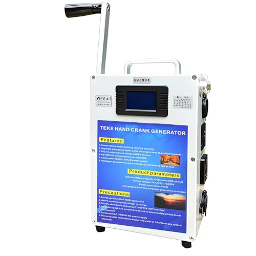 DowPie Chargeur de Secours à manivelle 220 V/110 V, générateur Portable pour Le Camping et Les activités de Plein air, Facile à Ranger et adapté aux pannes de Courant à Domicile.