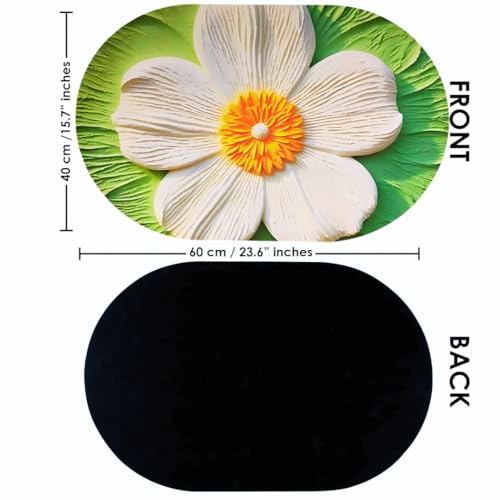 Image of Soft sillicon Super Absorbent Door Mats, 40x60cm Anti Skid Quick Drying & Water Absorbent Multi Design Bathroom Carpets Bathroom Entrance Door Mats (Pack of 2) (3D Beautiful Flowers)